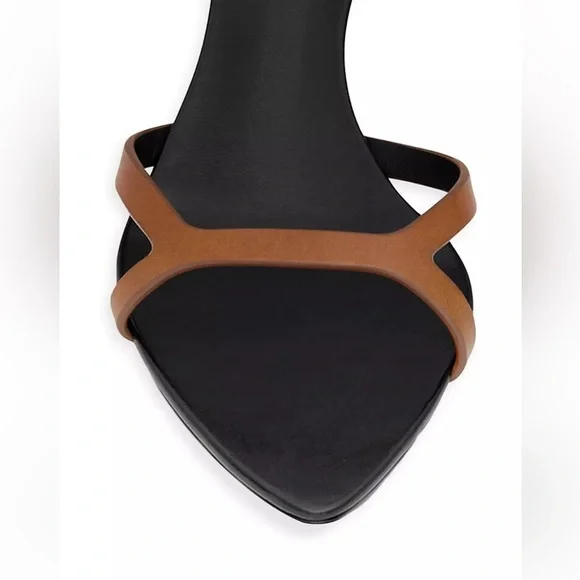 Saint Laurent Black and Brown Heeled Sandals - Picture 2 of 9